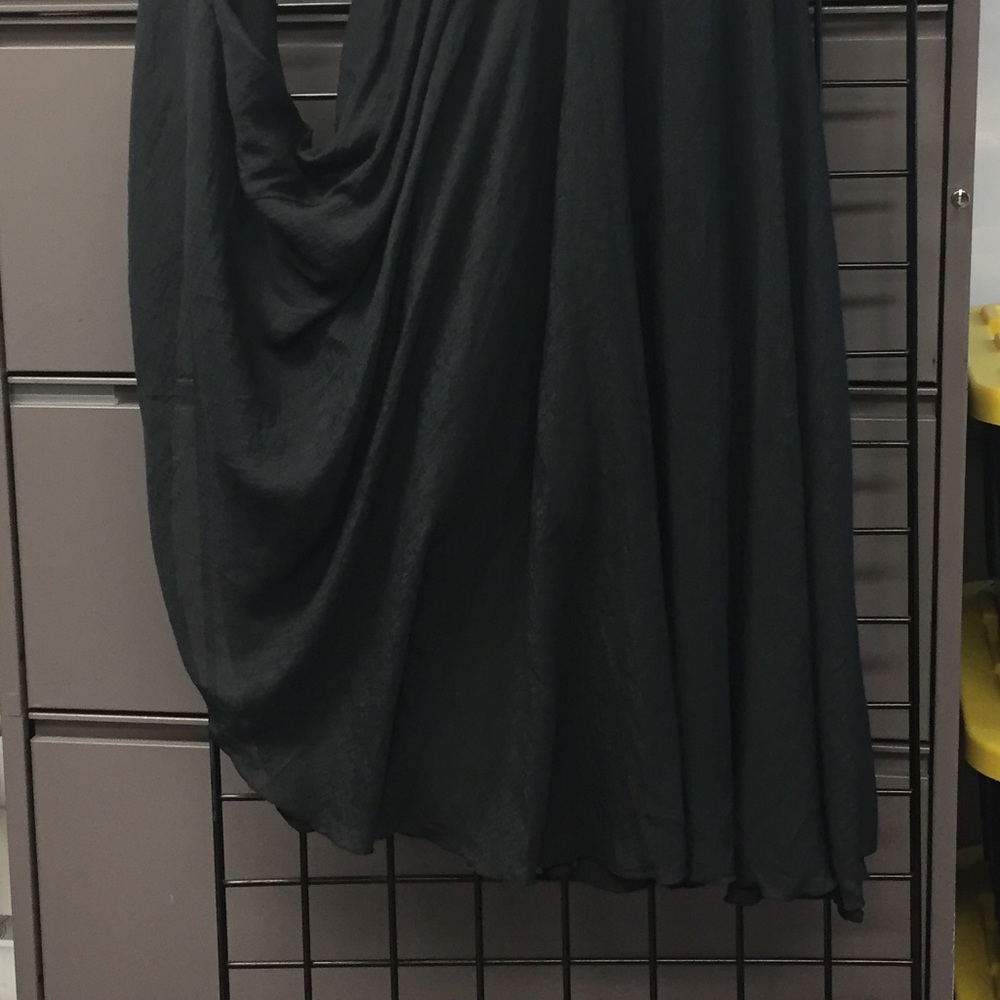 Black Linen blend long skirt - Picture 5 of 5